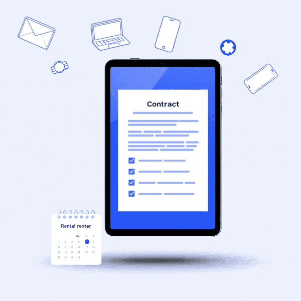 Tela de contrato flexível com período curto para aluguel de celulares com linha telefônica