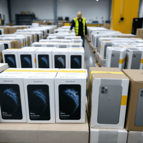 Painel de controle com gestão de dispositivos móveis empresariais de aluguel de celular com linha