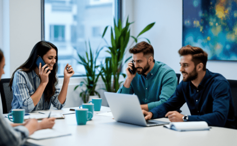 Aluguel de celulares corporativos com pessoas utilizando